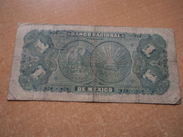 reverso  1 peso  banco de mexico