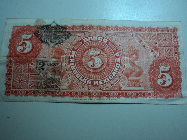 reverso 5 pesos merida